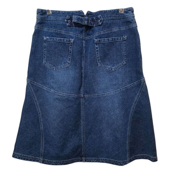 Sonoma Life+Style Womens Denim A-Line Skirt With Back Buckle Size 12 Dark Wash - Picture 3 of 6